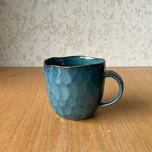 Load image into Gallery viewer, Small Faceted Mug Turquoise Blue