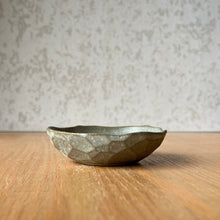 Load image into Gallery viewer, Handmade faceted oil dish in eucalyptus by Ruth Byrne, BYRNT Ceramics Orange NSW