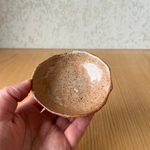 Load image into Gallery viewer, shino oil dish in hand showing interior detail