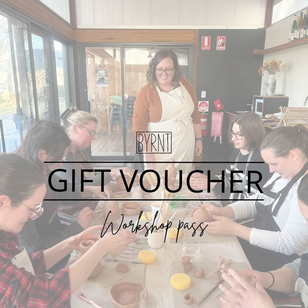Byrnt Ceramics Workshop gift voucher