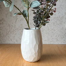 Load image into Gallery viewer, Faceted Vase White
