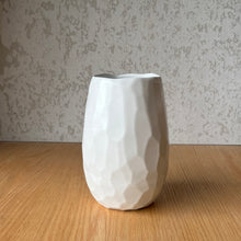 Load image into Gallery viewer, Faceted Vase White

