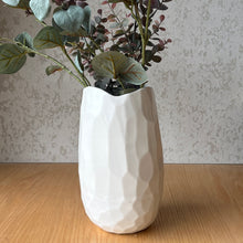 Load image into Gallery viewer, Faceted Vase White
