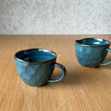 Load image into Gallery viewer, Espresso cup- with handle Turquoise blue
