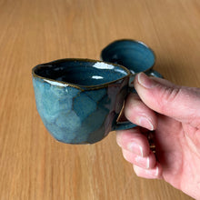 Load image into Gallery viewer, Espresso cup- with handle Turquoise blue
