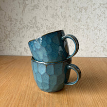 Load image into Gallery viewer, Small Faceted Mug Turquoise Blue
